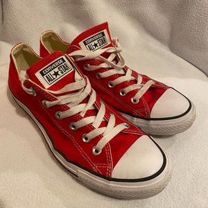 Converse All Star Unisex Red Low Tops, Size 8 Mens/ 10 Womens